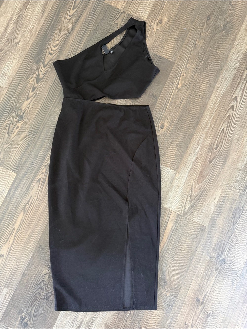 Windsor Black One-Shoulder Two-Piece Dress Set